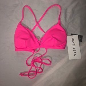 NWT Athleta Neon Pink Triangle Bikini Top